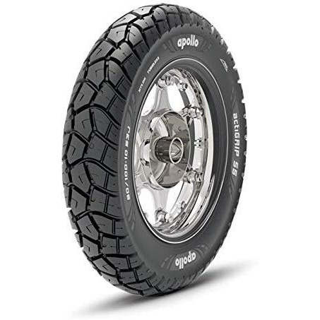 Apollo Tyres Actigrip S5 90/100-10 53Ptubeless Front/Rear Tyre |Rim - 18 Inches| | Section Width - 90 Millimeters