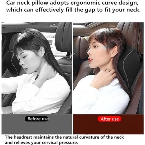 Sarte Car Neck Rest Pillows Neck Support Cushion Ultrasoft Memory Foam Car Seat Head Rest Pillow For Comfortable Driving And Neck Rest For Car, With Washable Mesh Cover Neck Pillow (Black 1Pc)