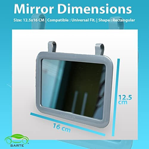 Sarte Sa71V71 Car Sun Visor Mirror | Rear View Vanity Makeup Mirror For All Cars (Grey) (1 Pcs)