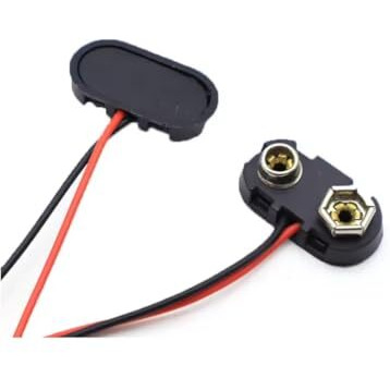 Centiot - 9V Battery Snap Power Clip Connector To Open Wire 26Awg - Hard Plastic Abs Connector (T Type, Pack Of 5)