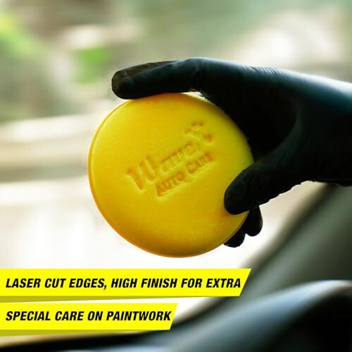 Wavex Ultrafine Foam Sponge Applicator For Car Wax, Dashboard Dressing And Many More (Pack Of 3 Yellow)