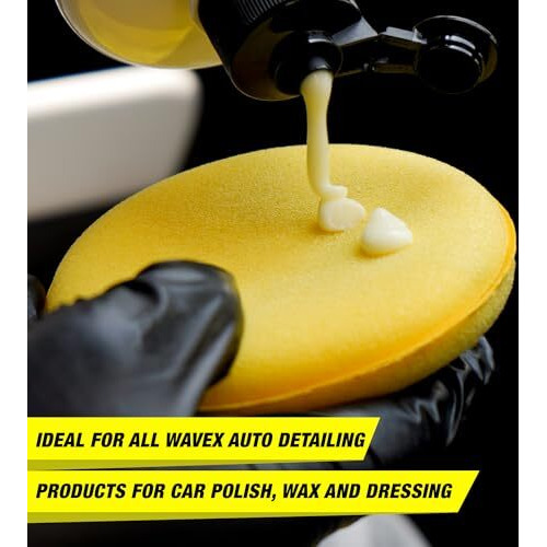 Wavex Ultrafine Foam Sponge Applicator For Car Wax, Dashboard Dressing And Many More (Pack Of 3 Yellow)
