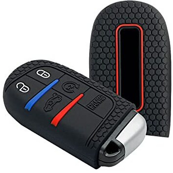 Keycare Silicone Key Cover For Jeep Compass, Trailhawk Smart Key (Push Button Start Models) (Black)