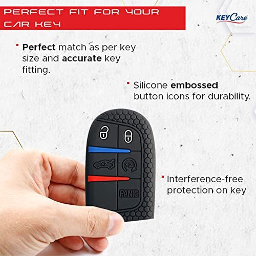 Keycare Silicone Key Cover For Jeep Compass, Trailhawk Smart Key (Push Button Start Models) (Black)