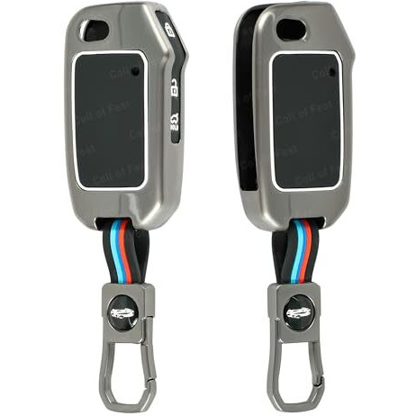 Coll Of Fest Metal Silicon Key Cover Compatible For Kia Seltos 2023 2024 Hte 3 Button Flip Key Cover Full Metal Protections Special Feature Visible In Low-Light Conditions