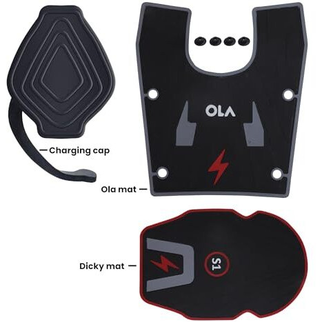 Grandbiker Floormat,Dicky Mat & Dustproof Charger Socket Dust Cap Tpu Cover Compatible For O.L.A S1 Air & S1X Plus (2Nd Gen)