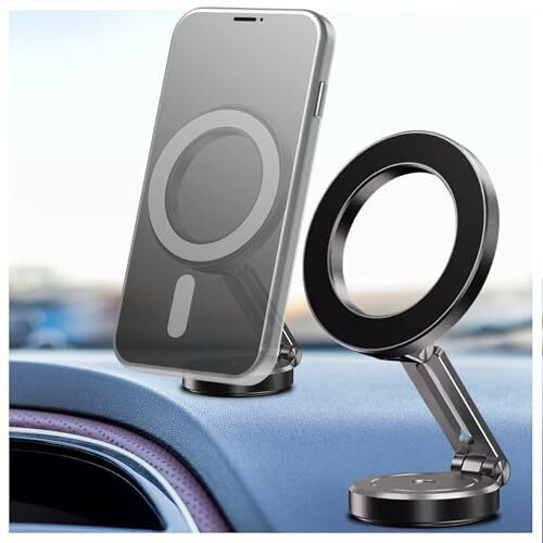 Regor Magnetic Phone Holder For Car Dashboard | Hands-Free Mag-Safe Phone Holder | 360 Adjustable Car Mount Mobile Stand | Cell Phone Stand For All Smartphones Iphone Android  Black
