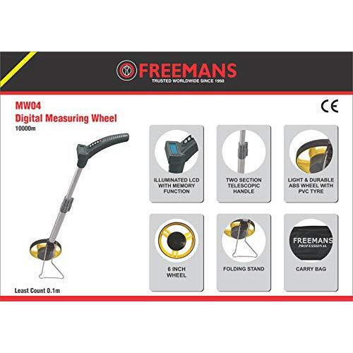 Freemans Professional 15Cm (6) 10Km Digital Measuring Wheel