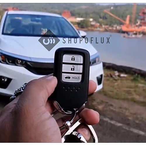 Shopoflux Tpu Key Cover Compatible For Honda Elevate | City | Amaze | Wrv | Crv | Jazz | 3 Button Smart Key (Black)