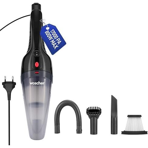 Woscherr Homevac Vacuum Cleaner For Home Use 909J Handheld Vacuum Cleaner|800 Watts|17Kpa Suction Power |Vacuum Cleaner For Sofa & Multi Purpose Home & Car Cleaning|1+1 Year Warranty| Free Accessories