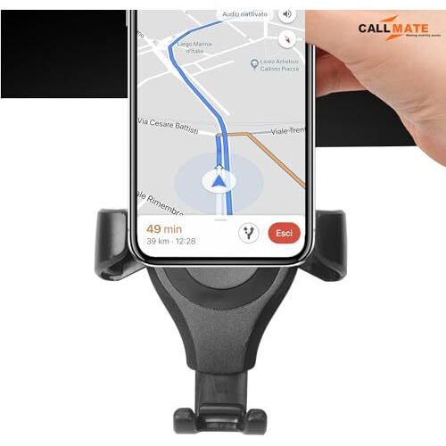 Callmate Car Mobile Holder For Ac Vent, 360 Rotation, Durable Gear, Easy Mount, Compatible With Horizontal, Cross, Round & Oblique Air Outlets, Convenient Charging For All Smartphones (Black)