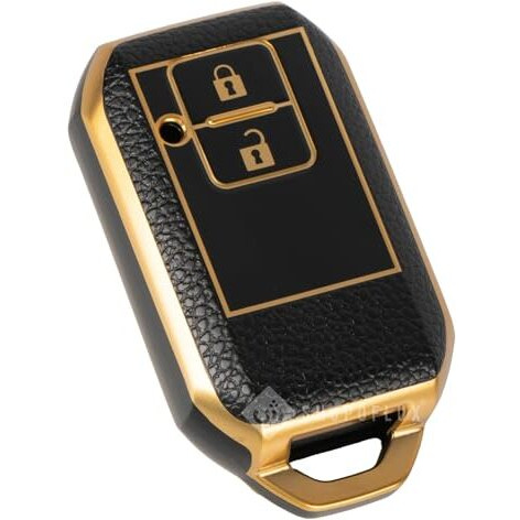 Shopoflux Leather Tpu Key Cover Compatible With Baleno, Grand Vitara, Xl6, Swift, Brezza, Celerio, Ignis, Ertiga, Dzire, Fronx, Urban Cruiser, Glanza, Hyryder (Black) (Black Gold)