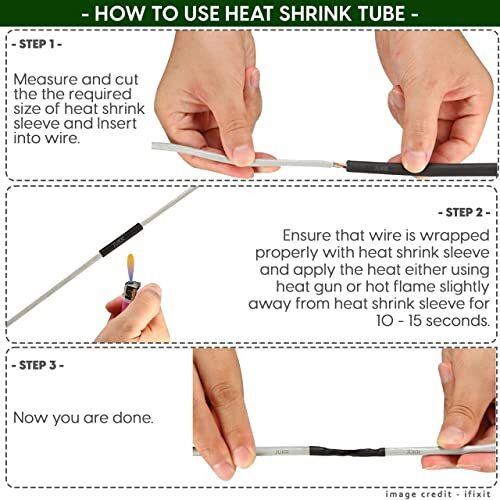 Jukr Polyolefin Heat Shrink Sleeve Wrapping Tube 1 Mm, 2 Mm, 3 Mm, 4 Mm, 5 Mm, 6 Mm, 7 Mm, 8 Mm, 9 Mm, 10 Mm Hdmi C-Type Cables, Repair Mobile Phone Charger Cables, Electrical Wires - Each 5 Meter
