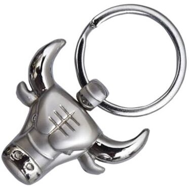 Gct Angry Bull Face Metal Keychain For Car Bike Men Women Keyring (Silver)