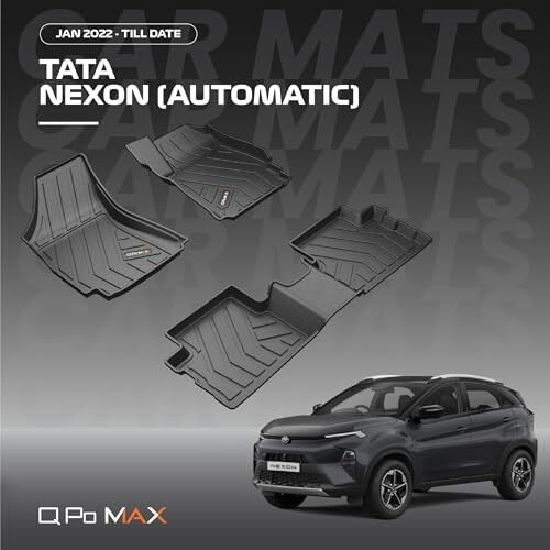 Q Po Nexon Automatic (Max) Jan22-Till Date Tpe Car Floor Mat |Anti Slip All Weather Mats For Nexon (Automatic) (Black)