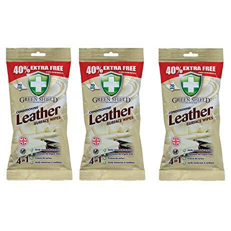Greenshield Conditioning Leather Wipes 70's Pack Of 3