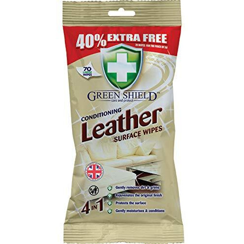 Greenshield Conditioning Leather Wipes 70's Pack Of 3