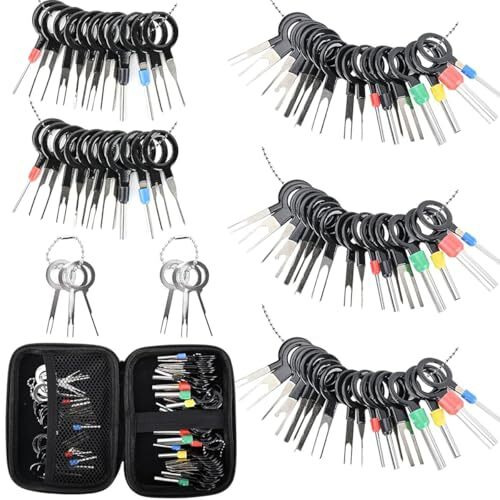 Sthira 80Pcs Terminal Removal Tool Kit, Full Size Metal Pin & Blade Extractors With Durable Bag, Universal Connector Pin Removal Tool, Reusable Car Repair Tools For Cars, Motorcycles & Appliances