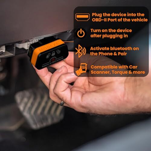 Modaxe Commercial Vehicles Smart V2.2 Obd Ii Scanner With Bluetooth 4.0 - Compatible With Android & Apple Ios