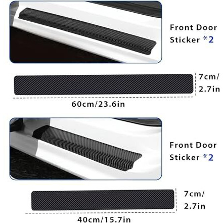 Mulzi Car Door Carbon Fibre Wrap Ppf Film Sill Edge Anti-Scratch Guard Protector For Fronx, Vitara, Brezza, Swift, Baleno, Ertiga, Wagon R, Alto, Dzire, Xl6, Jimny, Celerio, Eeco, Ciaz, Ignis, Invicto