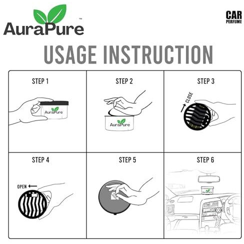Aurapure Aqua Car Perfume Gel  100G Organic Air Freshener For Dashboard  Long Lasting Fragrance  Leak-Proof Gel  Made In India  60 Days Freshness