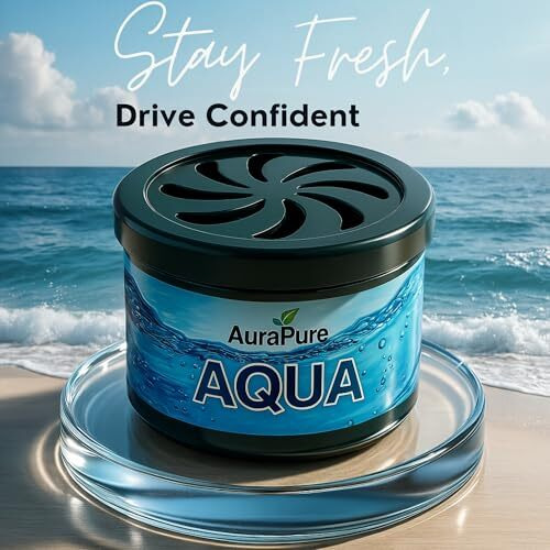 Aurapure Aqua Car Perfume Gel  100G Organic Air Freshener For Dashboard  Long Lasting Fragrance  Leak-Proof Gel  Made In India  60 Days Freshness