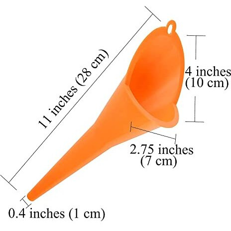 Aasons Multi-Function Plastic Long Neck Oil Funnel For Automotive Lubricants, Engine, Water, Diesel Fuel, Kerosene | Car/Motorcycle Crankcase Fill Filler (Pack Of 2)