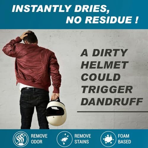 Groommm Helmet Cleaner 150Ml | Foaming Helmet Cleaner Spray | Anti-Bacterial Spray | Dirt Remover For Helmet Interior & Exterior | With Lemon Fragrance.