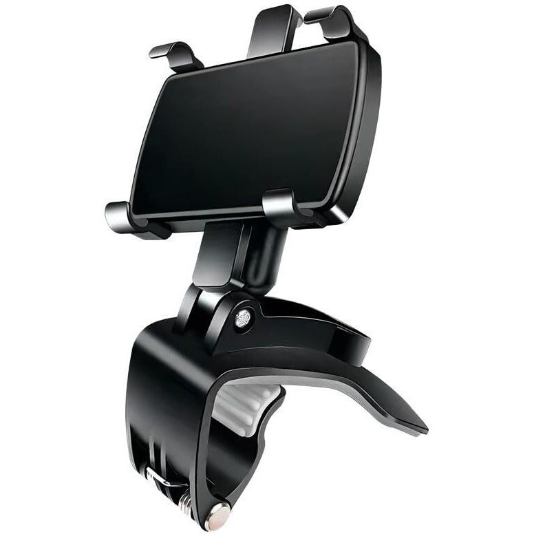 Flenzy Car Dashboard Phone Holder Mount, 360-Degree Rotation, Universal Clip Design, Black