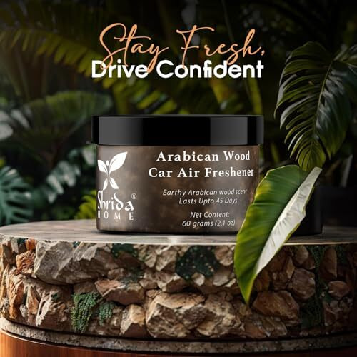 Shrida Naturals Musk Car Air Freshener Gel Pack Of 1 (60G) | Long-Lasting Organic Car Perfume & Odor Remover | Natural Car Fragrance Diffuser For Dashboard & Vents | Premium Car Freshener