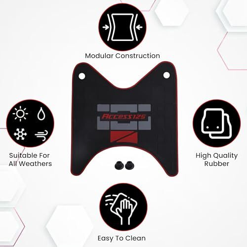 Grandbiker Pvc Rubber Scooter/Scooty Floormat/Footmat Compatible For Access 125 Cc, Durable | Waterproof | Anti-Slip | Easy To Clean Protects Floor