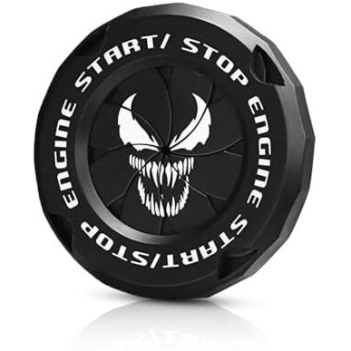 Sthira Venom-Themed Car Start Stop Button Cover Creative Engine Start Stop Button Cover Durable Material Push Start Button Cover Interior Decor Protection Switch Cover Universal Fit For Cars & Suvs