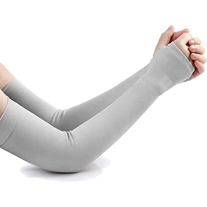 Yogjat Arm Sleeves Men & Women Sunlight Protection Protection From Dust, Pollution, Sunburn, Uv Protection - Suitable For, Sports - Hand Summer Gloves (Grey)