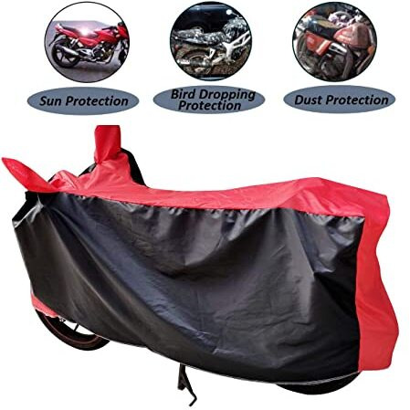 Auto Hub Tvs Raider 125 Waterproof Bike Cover - Body Cover For Raider 125 (Black, Red)