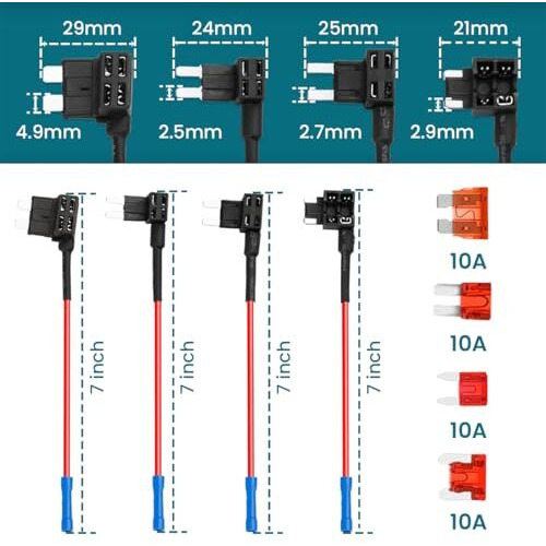 Sthira 12-Pack 12V Add-A-Circuit Car Fuse Set Kit With Dual-Slot Holder For Standard, Mini, Micro2, Low-Profile Blade Car Fuses Easy Installation & Versatile Use For Cars, Suvs, Motorcycles & More