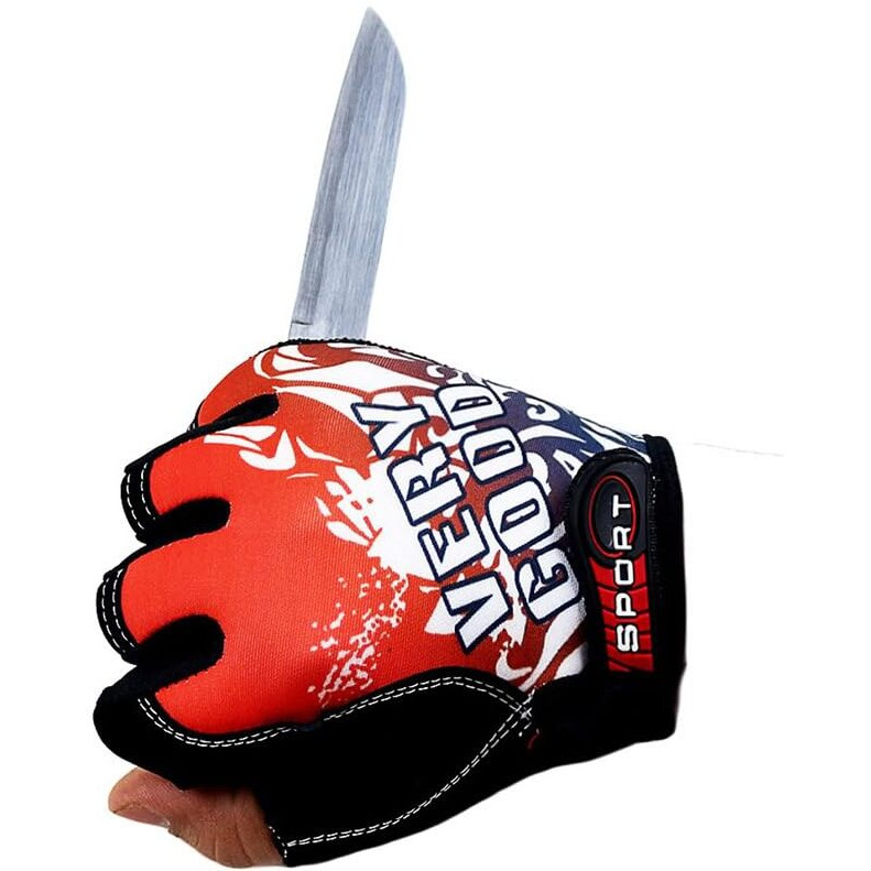 Alexvyan 1 Pair Gloves Outdoor Protective Half Finger Hand Riding, Cycling, Bike Motorcycle Gym Gloves For Men Boy (Red)
