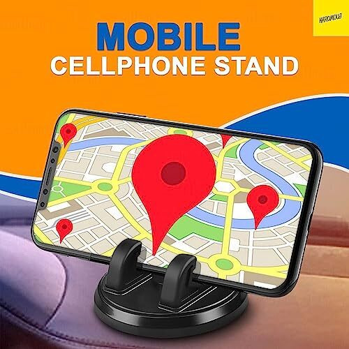 Karomouj Kma331 Rotable Mobile Phone Stand | Desktop Phone Holder | Rotation Car Dashboard For Desk, Bed, Table, Office, Video Recording, Home & Online Classes.(Black, Pack Of 1)