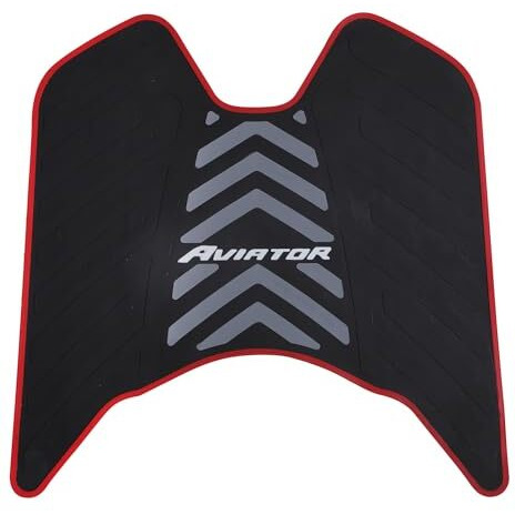 Grandbiker Anti Skid Two Wheeler Scooter Foot Mat/Floor Mat Compatible With Aviator (Black, Grey & Red)