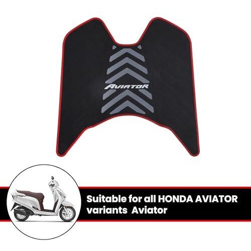 Grandbiker Anti Skid Two Wheeler Scooter Foot Mat/Floor Mat Compatible With Aviator (Black, Grey & Red)