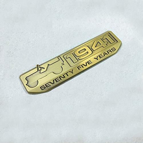 Cloudsale  Your Store. Your Place 1941/75 Years Metal Car Logo/Emblem/Sticker Compatible With Jeep Thar Suv Accessories Golden (Pack Of 1)