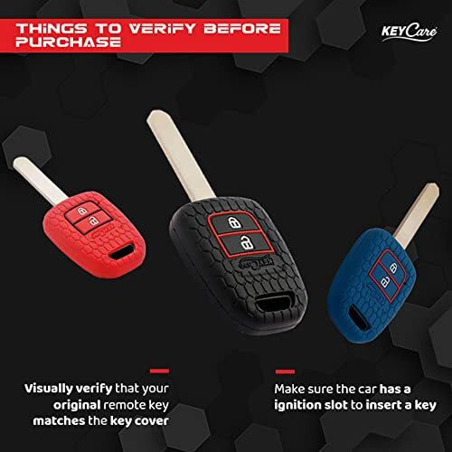 Keycare Silicone Key Cover Compatible For Wr-V, City, Jazz, Amaze 2014+ Models (Black)