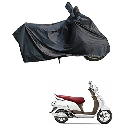 Ridershine Waterproof Scooty/Scooter/Bike Cover Double Mirror Pocket With Over Lock Protection For Access 125 (Black)