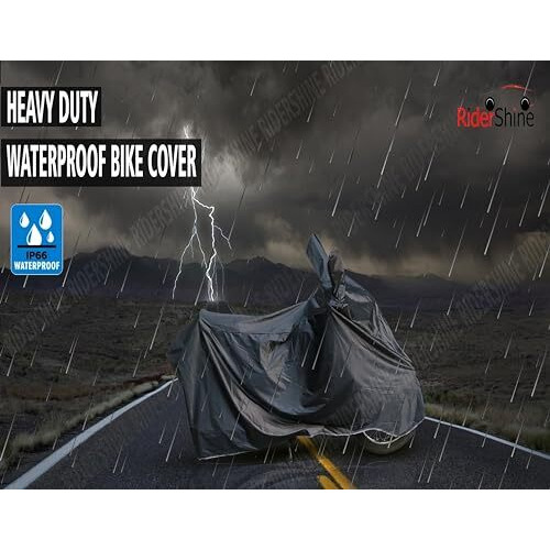 Ridershine Waterproof Scooty/Scooter/Bike Cover Double Mirror Pocket With Over Lock Protection For Access 125 (Black)