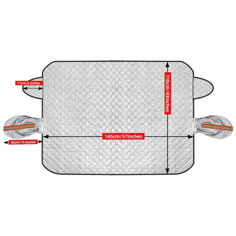 Global Household All-Weather Car Windshield Cover  Water-Resistant, Windproof Sunshade (42X56 Inches, Universal Fit)