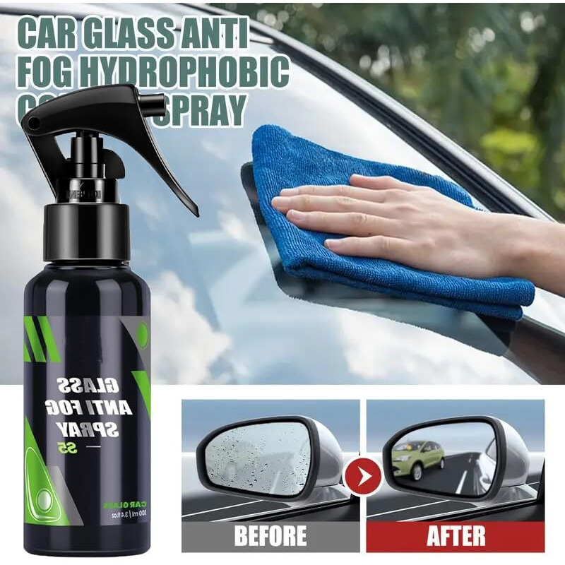 Kanisya Car Glass Cleaner Anti Fog Spray(100Ml), Oil Film Remover For Car Window, Anti-Fog, Rainproof, Automotive Glass Cleaner, Hard Water Spot Remover, Car Windshield Cleaner, Helmet Visor Cleaner