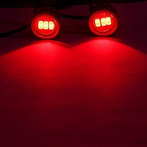 Ramanta Motorbike Strobe Lights Red 12V Dc Waterproof Motorcycle Led Strobe Lights Motorcycle Led Strobe Flash Warning Brake Light Lamps Compatible For All Motorbikes And Cars (Pack Of 2) (Red)