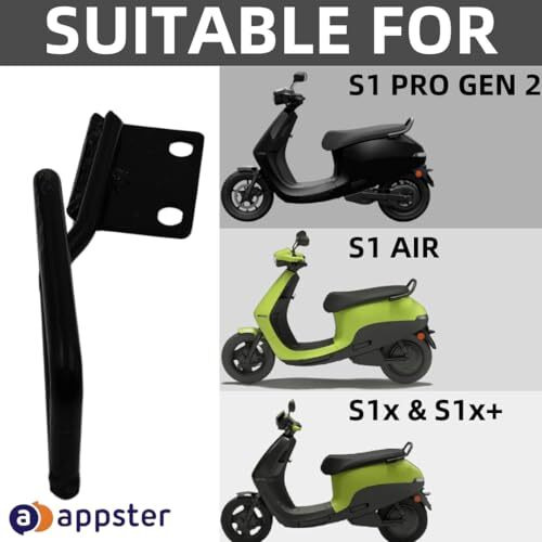 Appster Passanger Side Hook | Ladies Handle | Hook For Convenient Storage - Ola S1 Pro | S1 Air | S1X (Black)
