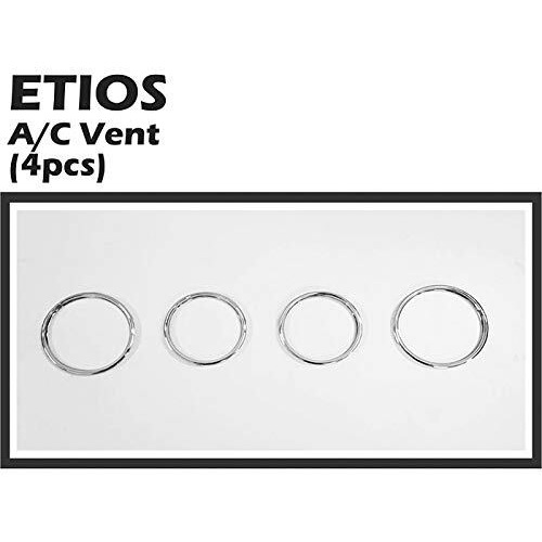 Automaze Ac Vent Rings Interior Chrome For Toyota Etios All Models(Set Of 4 Pc), Etios Car Accessories