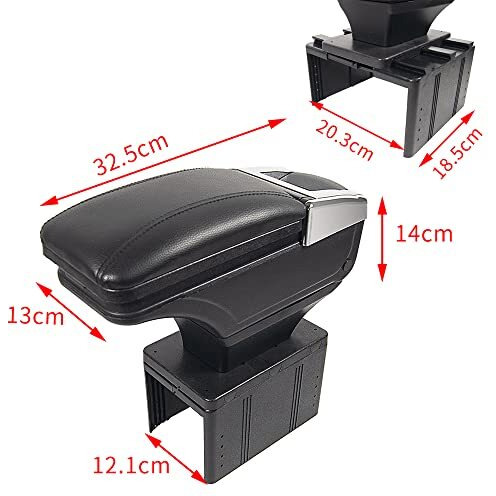 Oshotto Pu Leather Ar-01 Car Armrest Console Box Compatible With Maruti Suzuki Swift (Old) - Black