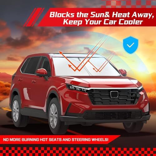 Naxue Car Sun Shade Protector Window Windshield Uv Rays & Sun Heat | Front Window Sunshade For All Car | Sun Heat Protection For Car Interior And Dashboard Reduce Temperature & Keep Cooling (Black)